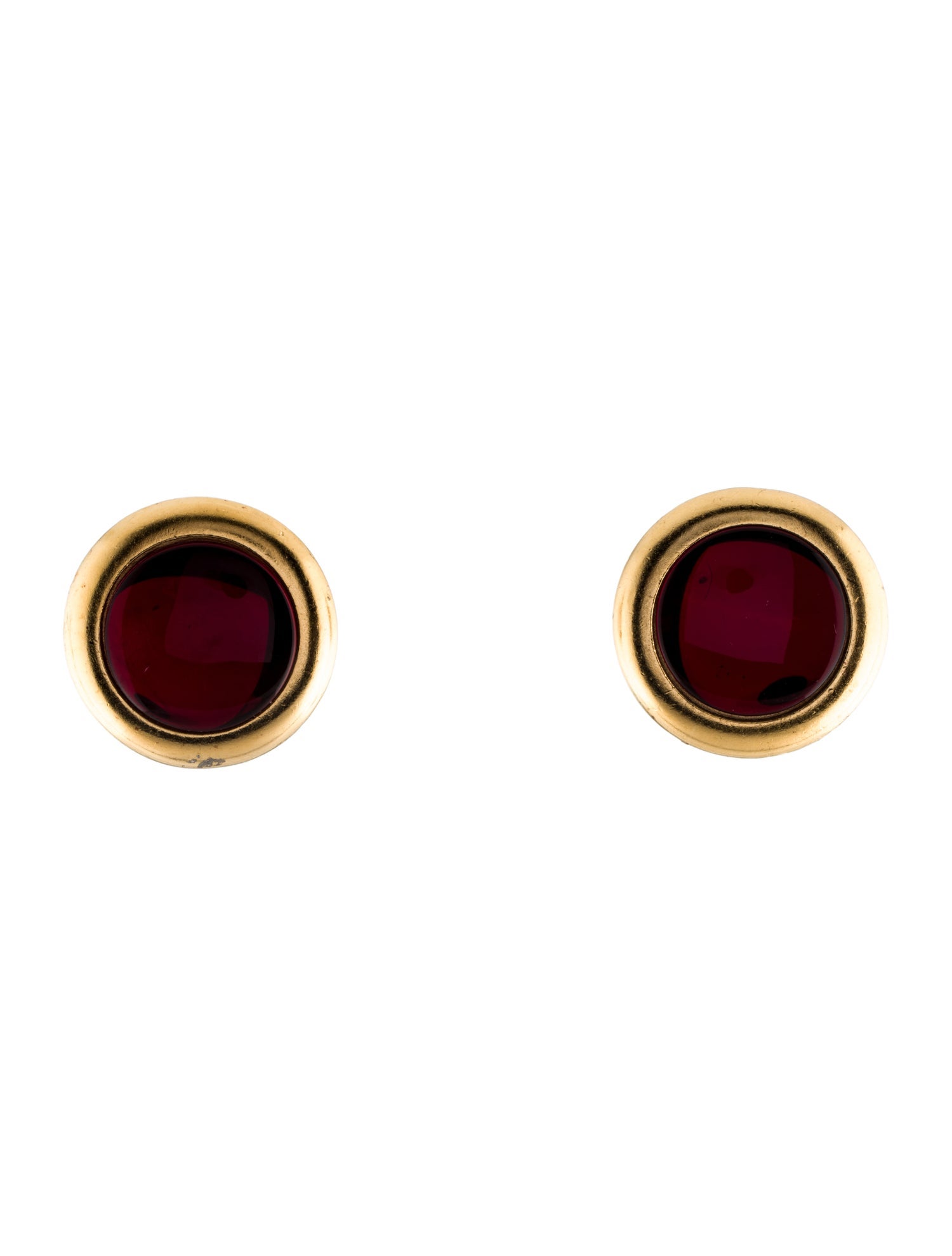 Yves Saint Laurent Vintage Glass Oval Clip-On Earrings