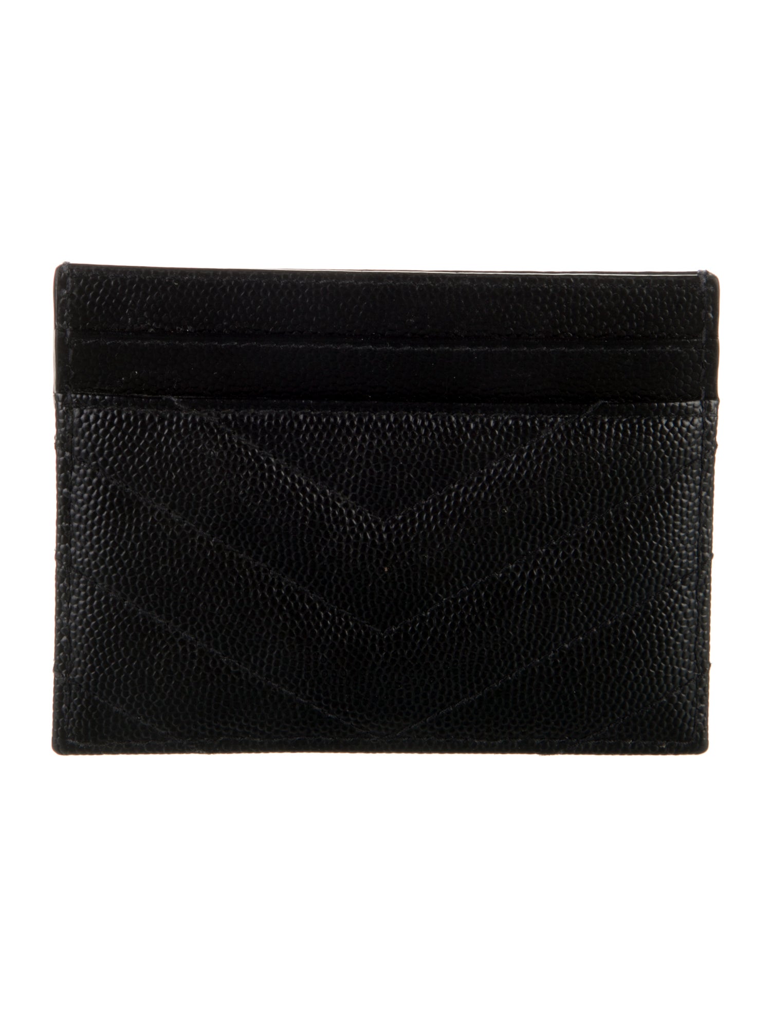 Yves Saint Laurent Monogramme Grain de Poudre Leather Card Case Leather Card Holder