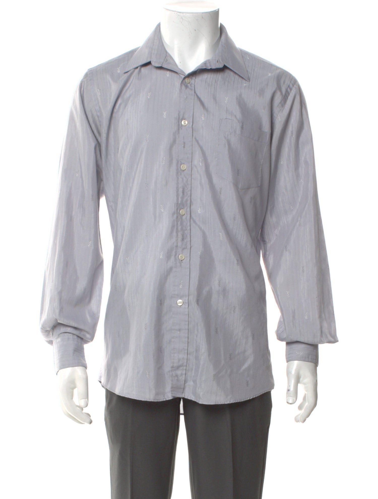 Yves Saint Laurent Striped Long Sleeve Dress Shirt