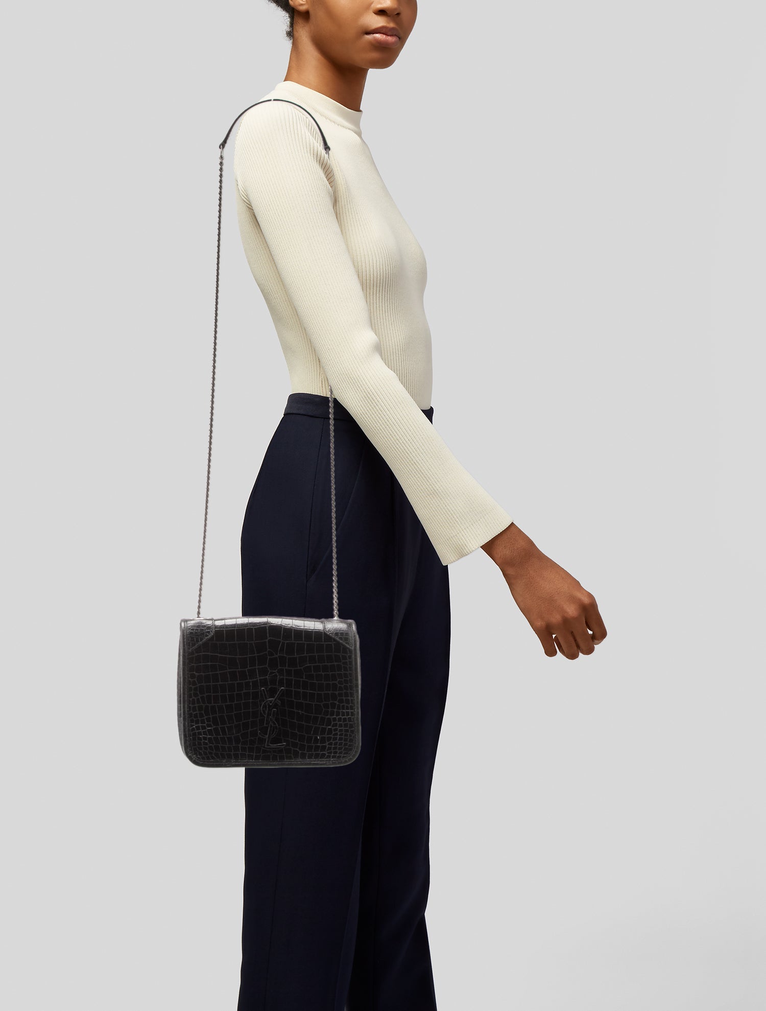 Saint Laurent Embossed Leather Niki