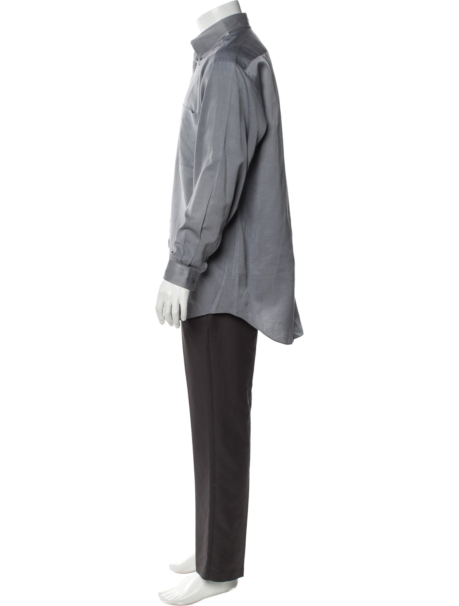 Yves Saint Laurent Plaid Print Long Sleeve Shirt