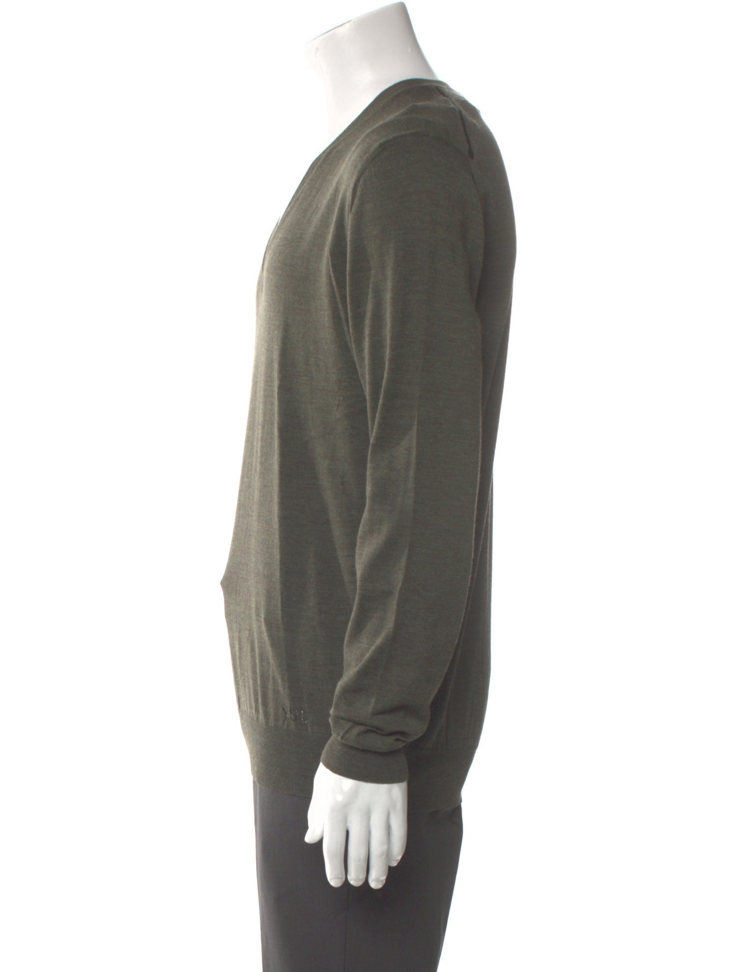 Yves Saint Laurent Rive Gauche Wool V-Neck Pullover