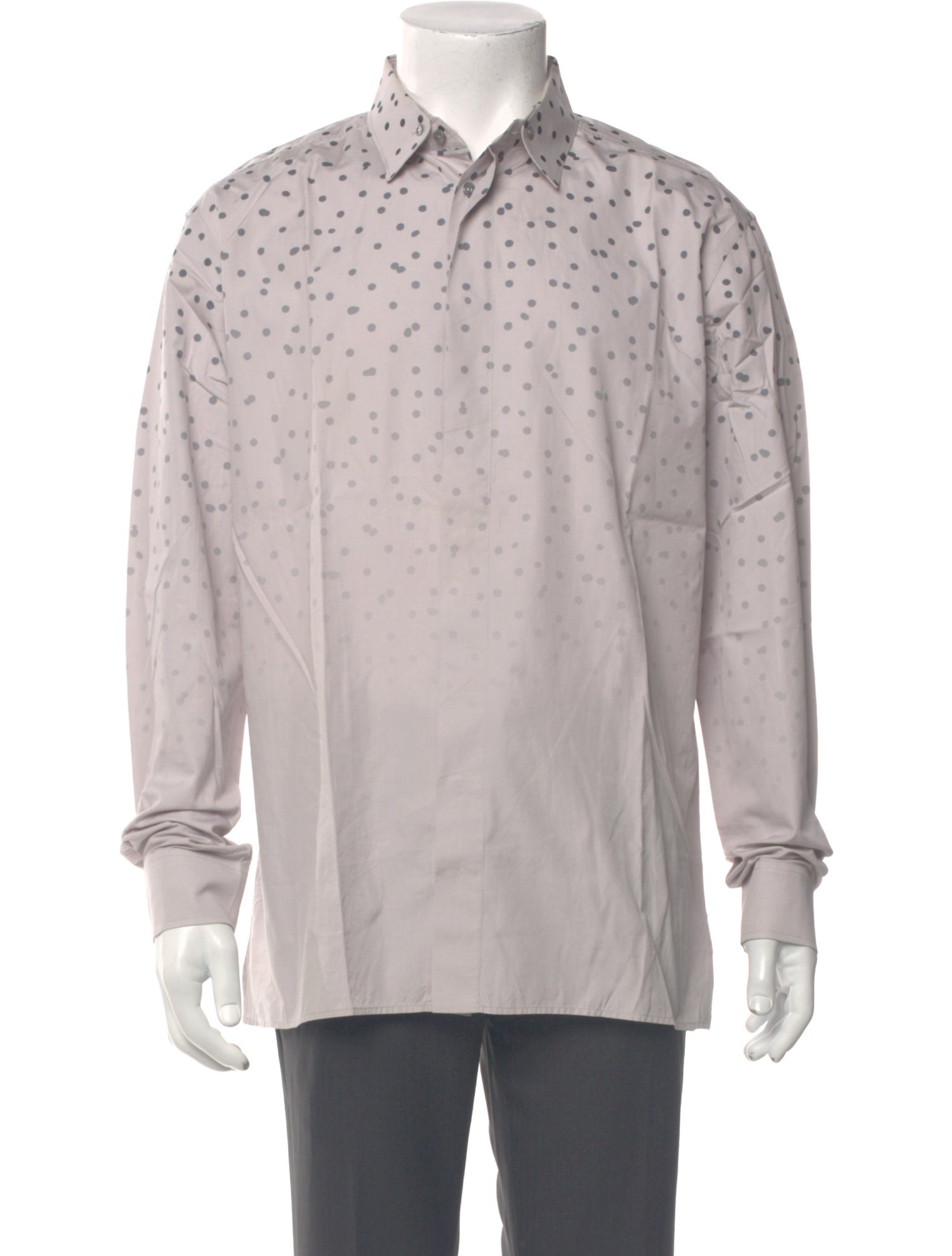 Yves Saint Laurent Polka Dot Print Long Sleeve Shirt