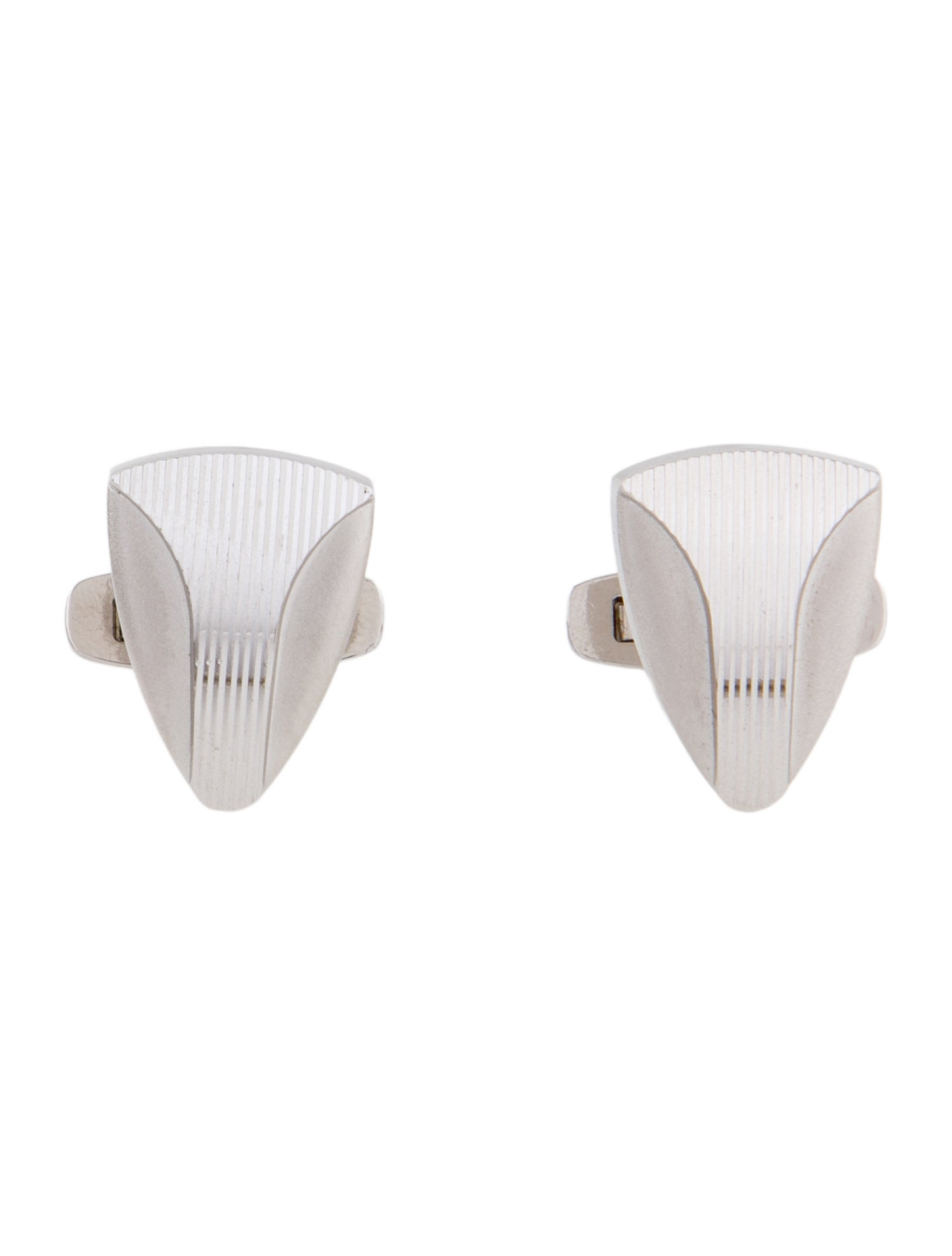 Yves Saint Laurent Vintage Textured Shield Cufflinks