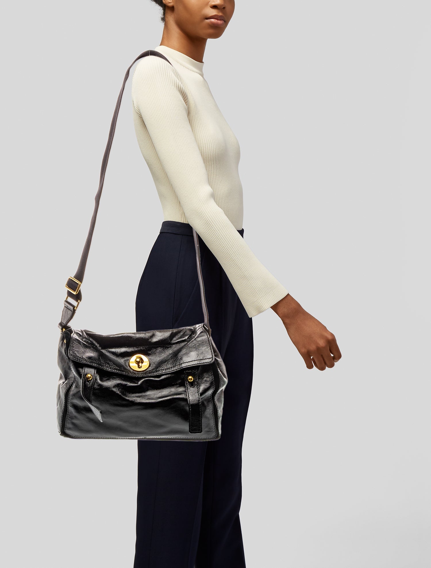 Yves Saint Laurent Leather Muse Messenger Vintage