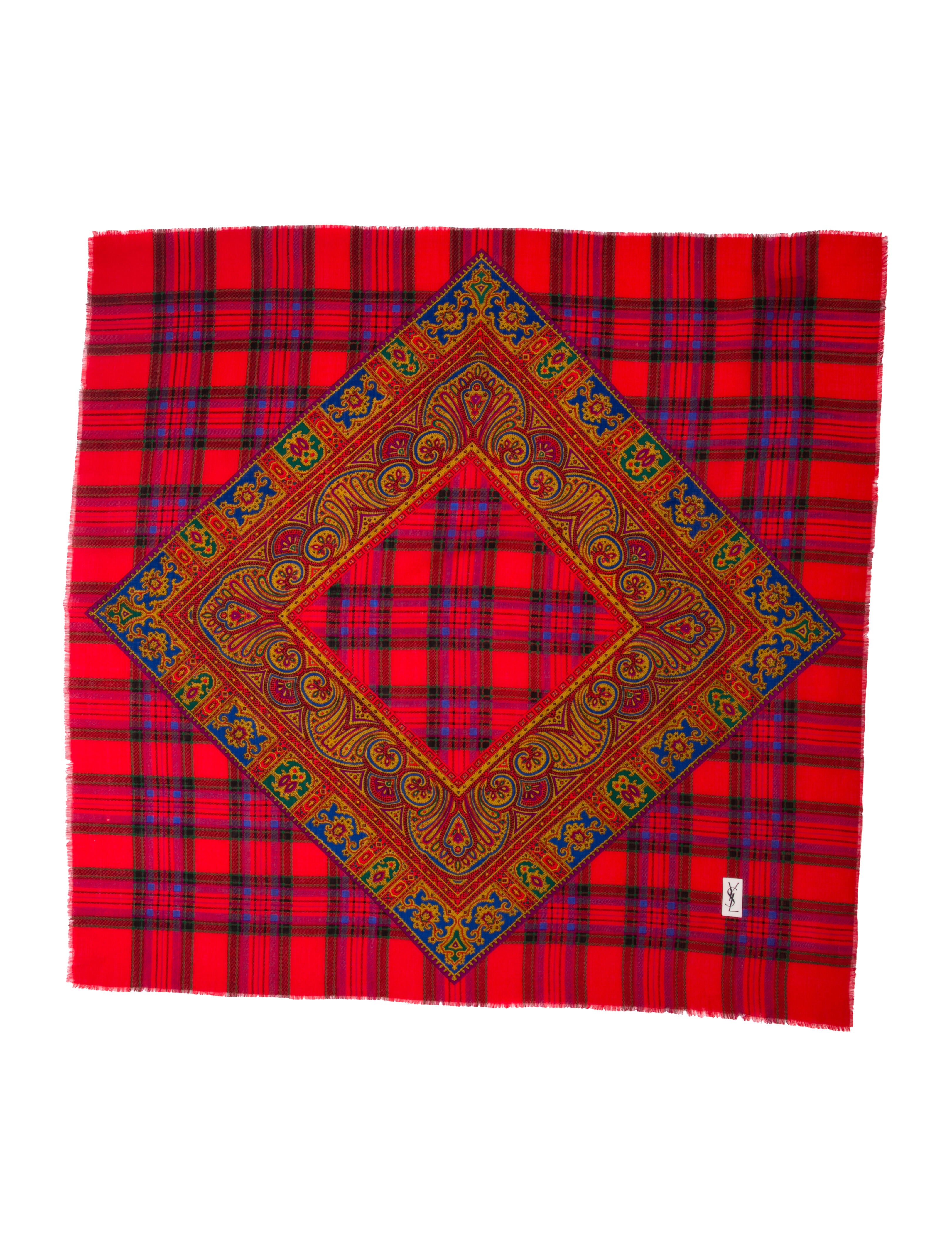 Yves Saint Laurent Wool Printed Scarf