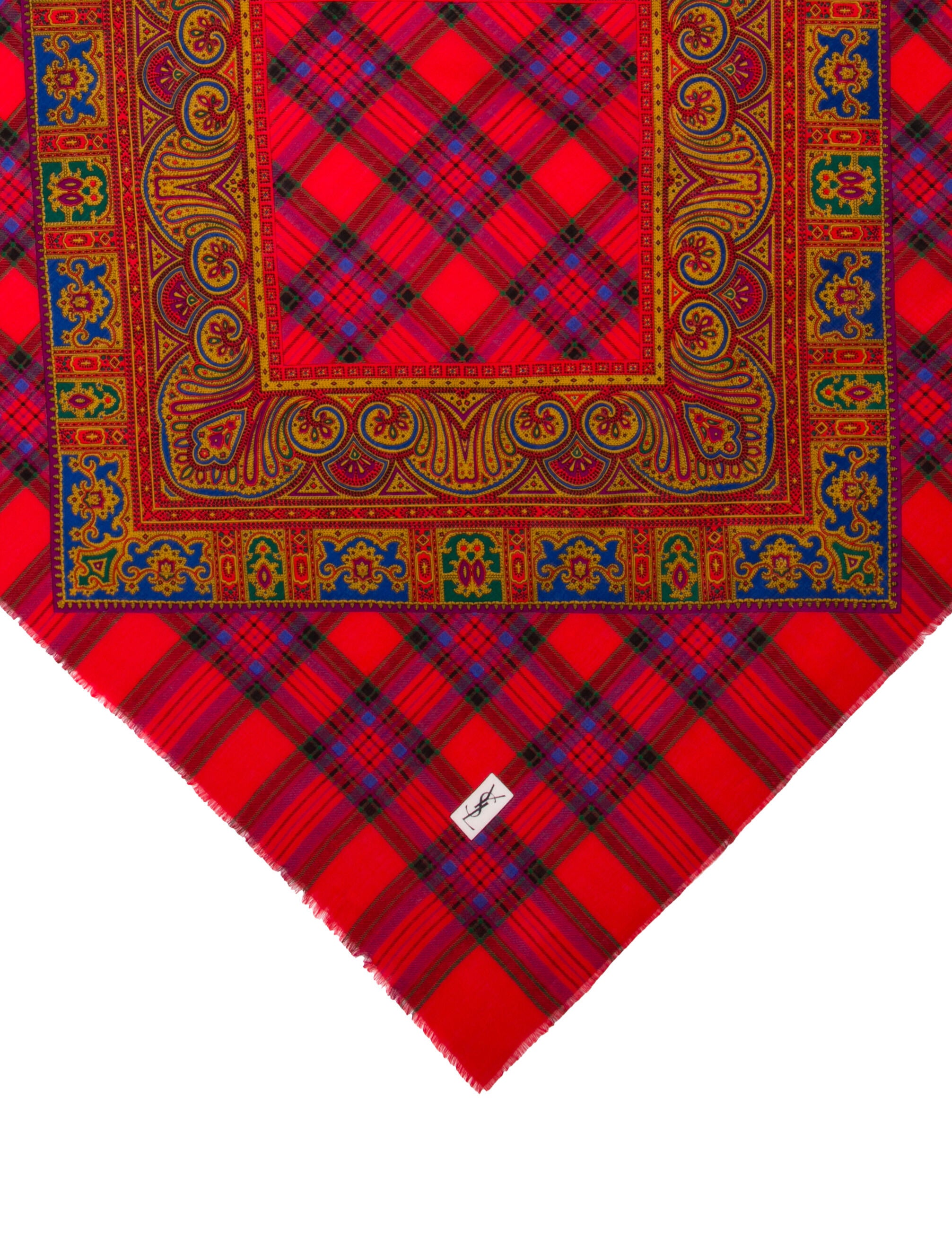 Yves Saint Laurent Wool Printed Scarf