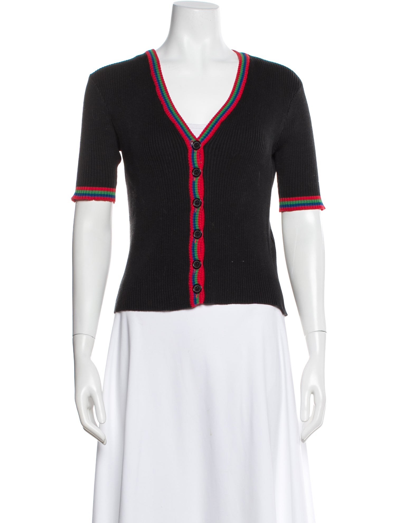 Yves Saint Laurent Vintage V-Neck Button-Up Top