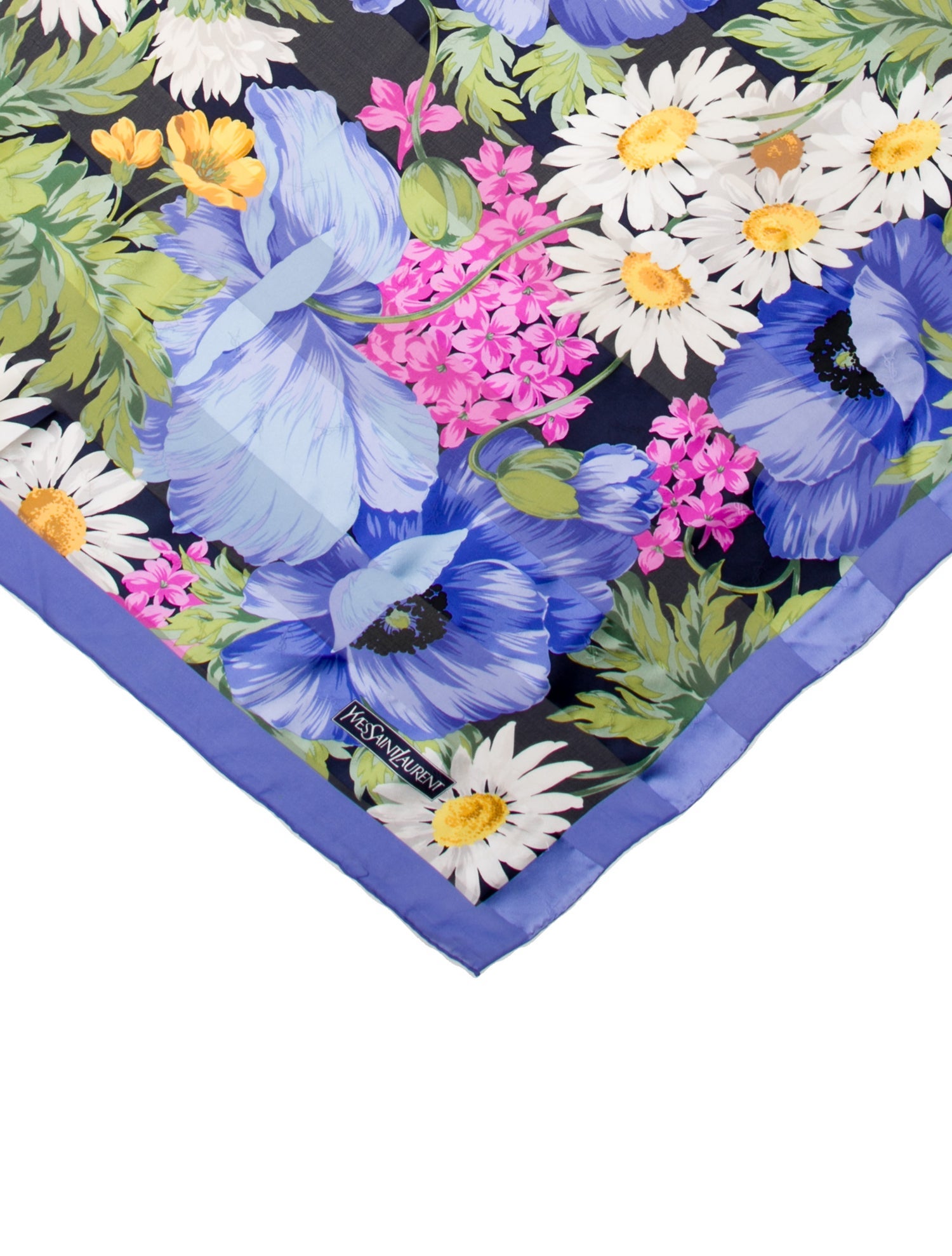 Yves Saint Laurent Silk Floral Print Scarf