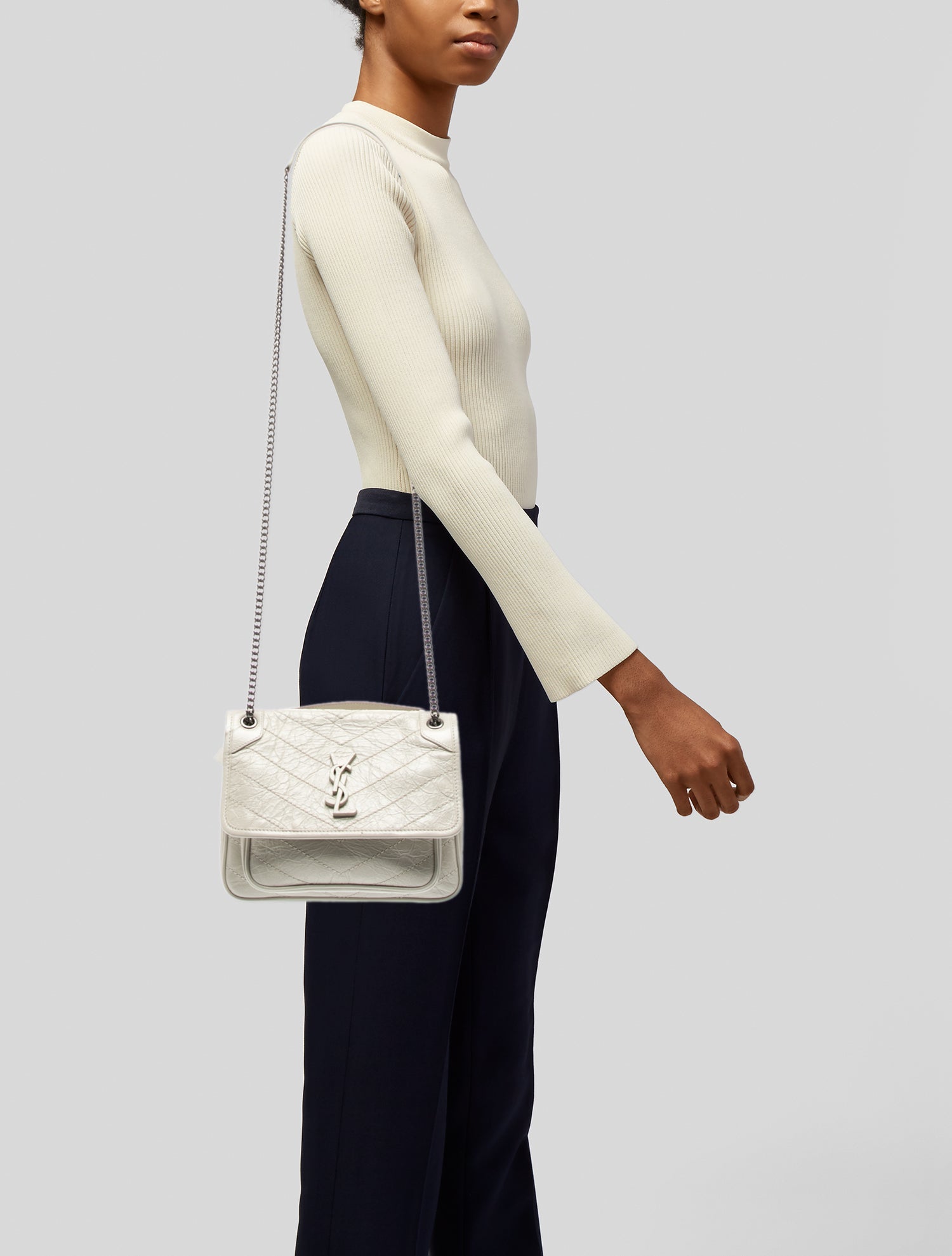 Saint Laurent Chevron Niki Baby Shoulder BAG