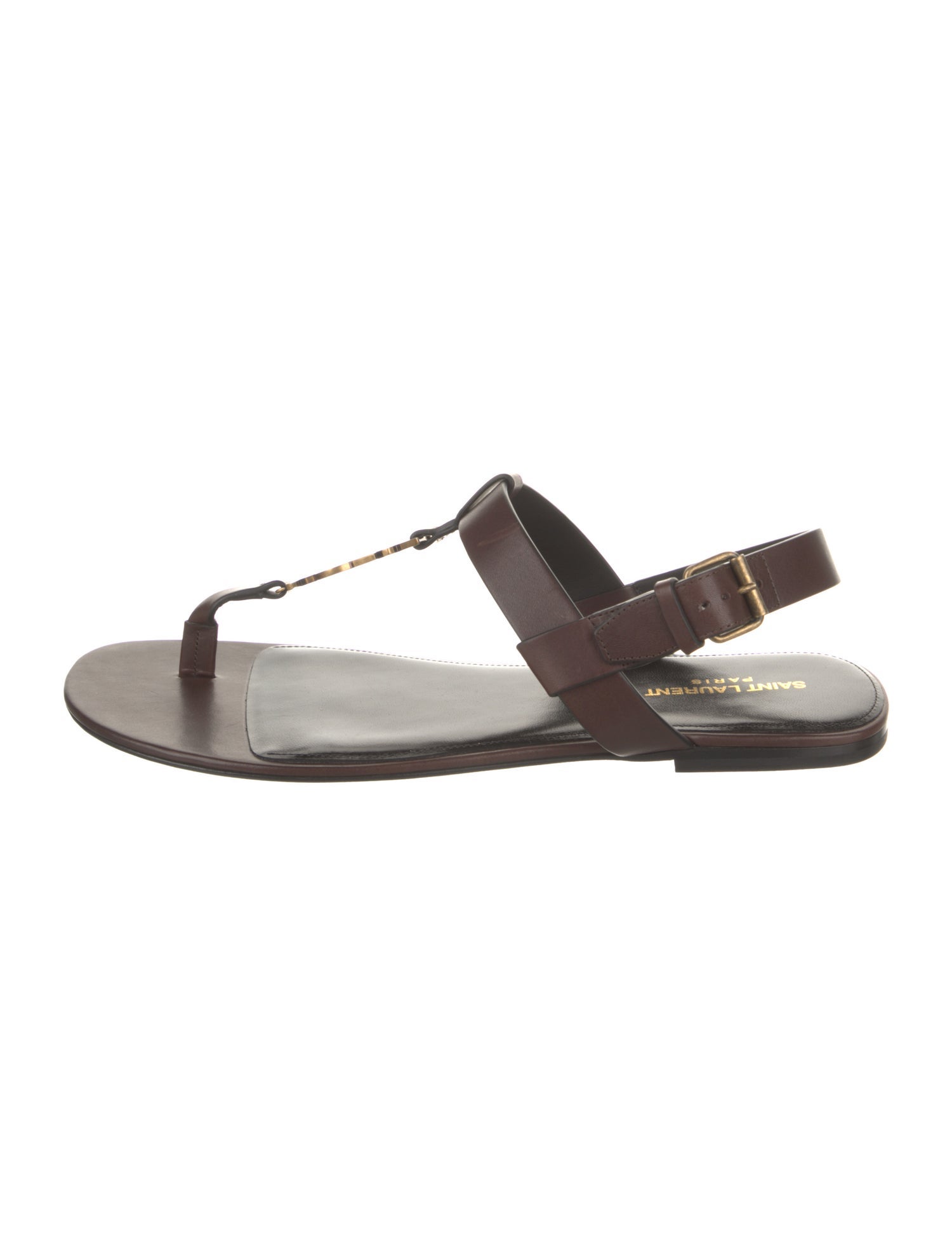 Yves Saint Laurent Leather T-Strap Sandals