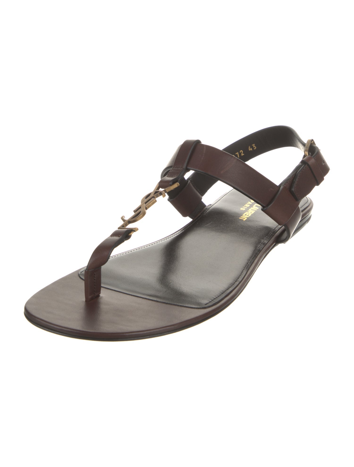Yves Saint Laurent Leather T-Strap Sandals