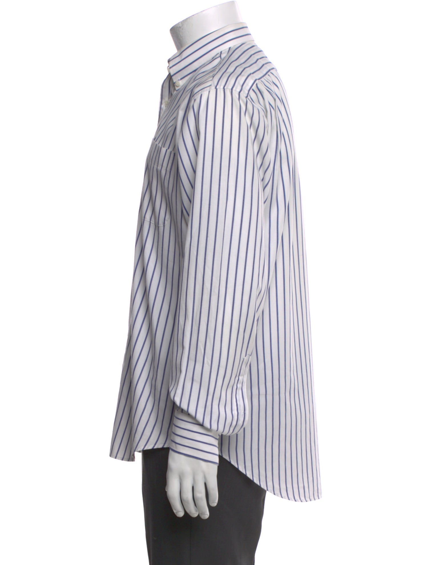 Yves Saint Laurent Striped Long Sleeve Dress Shirt