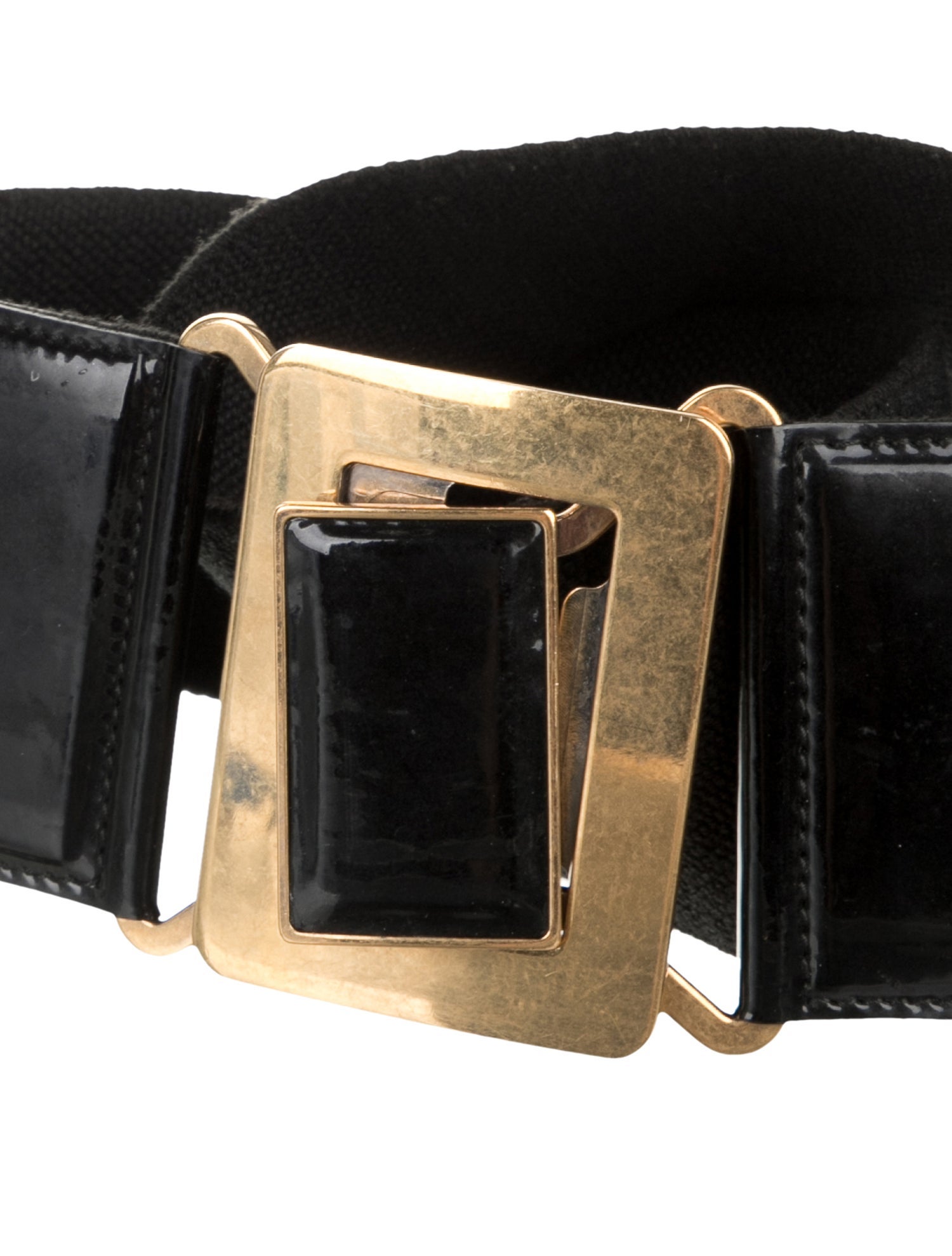 Yves Saint Laurent Wide Patent Leather Waist Belt