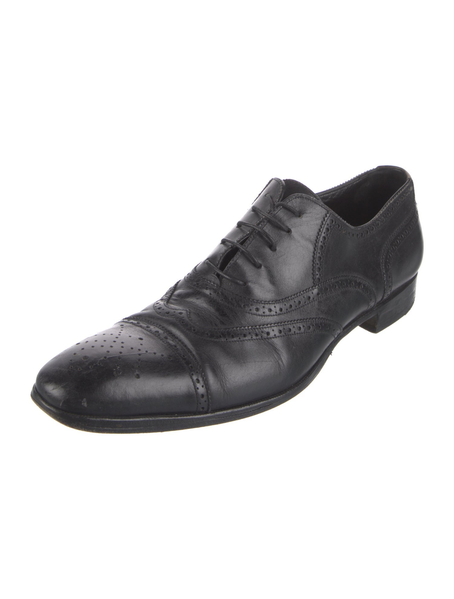 Yves Saint Laurent Leather Lasercut Accents Brogues