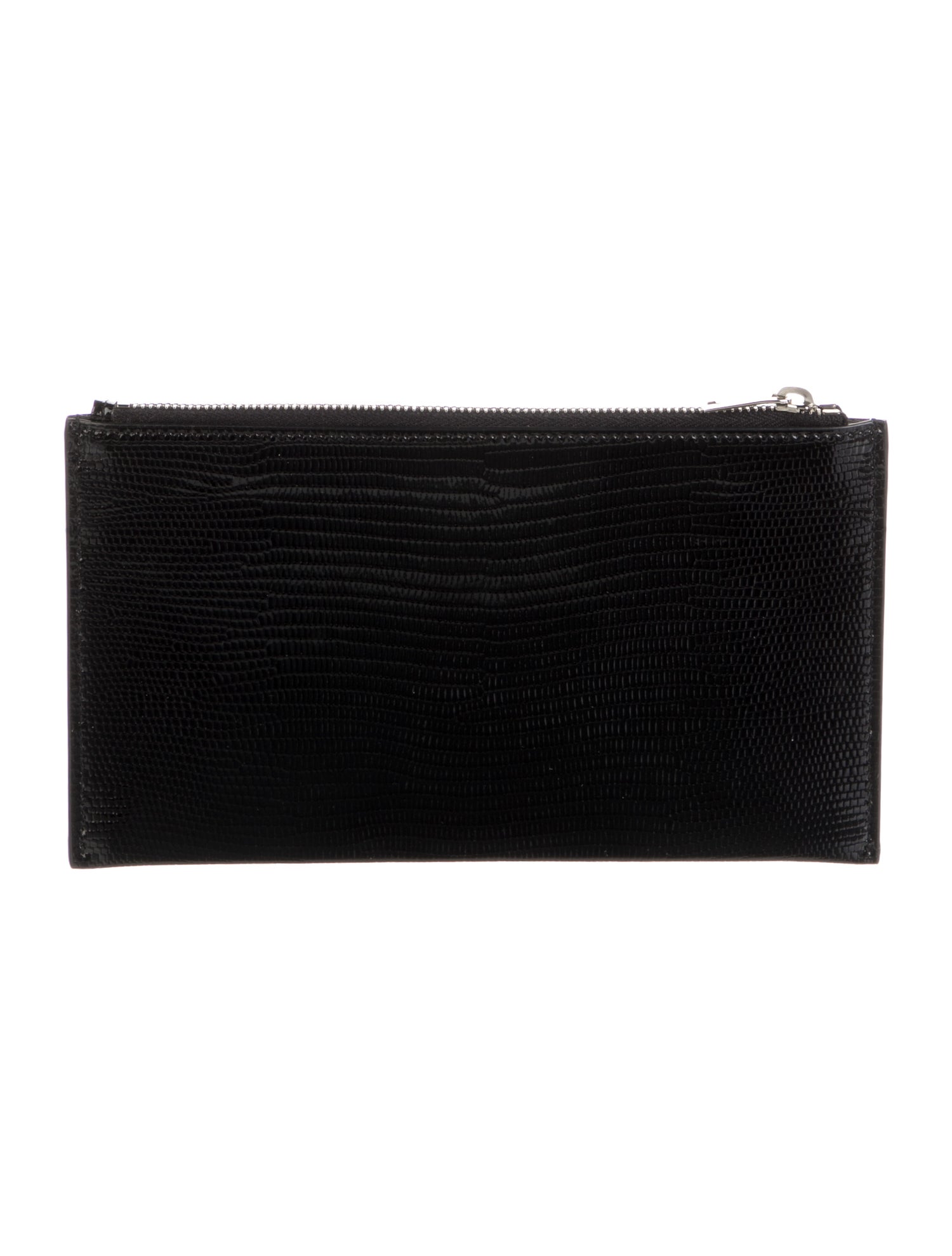 Yves Saint Laurent Monogram Embossed Bill Pouch Patent Leather Wallet w/ Tags