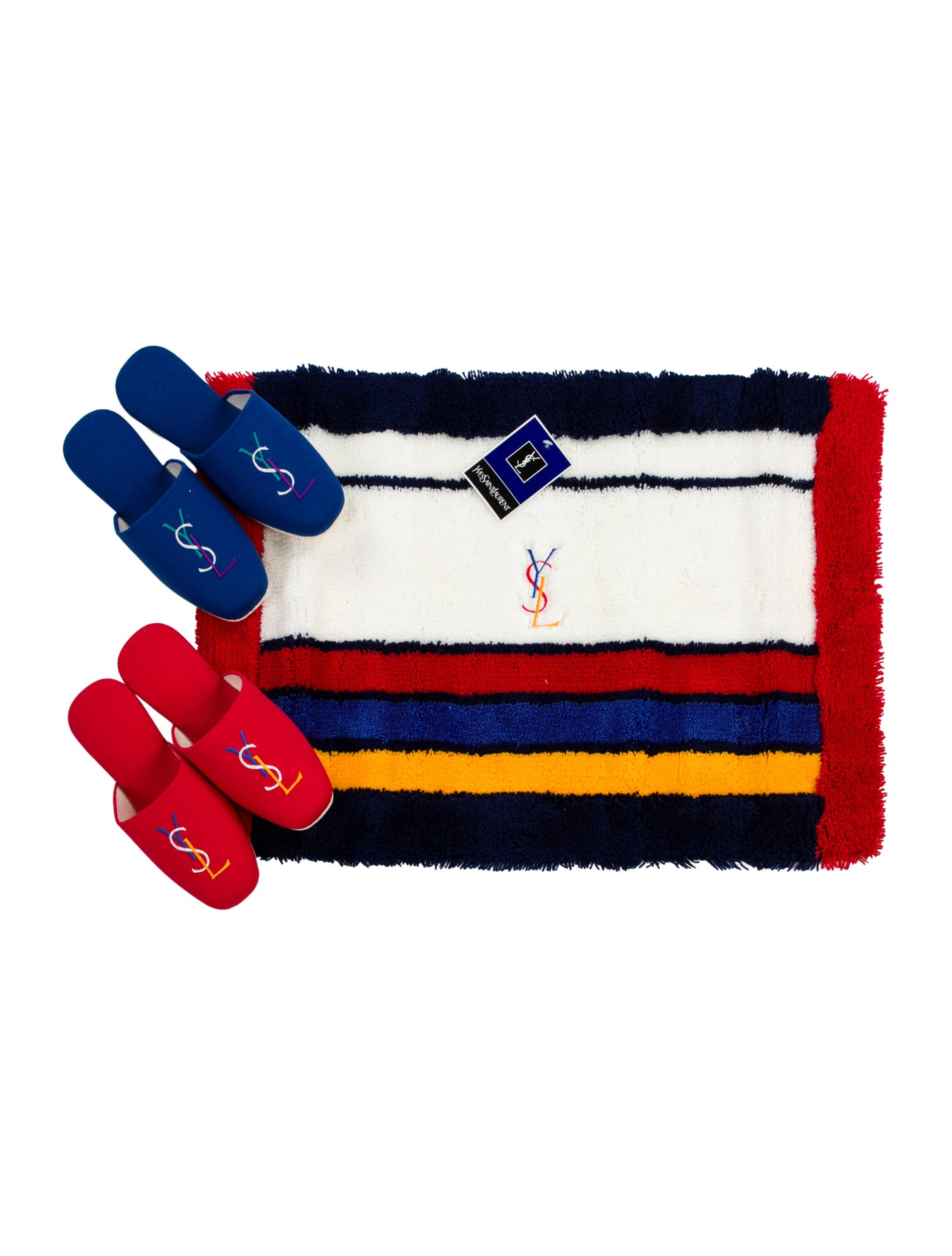 Yves Saint Laurent doormat and slipper set