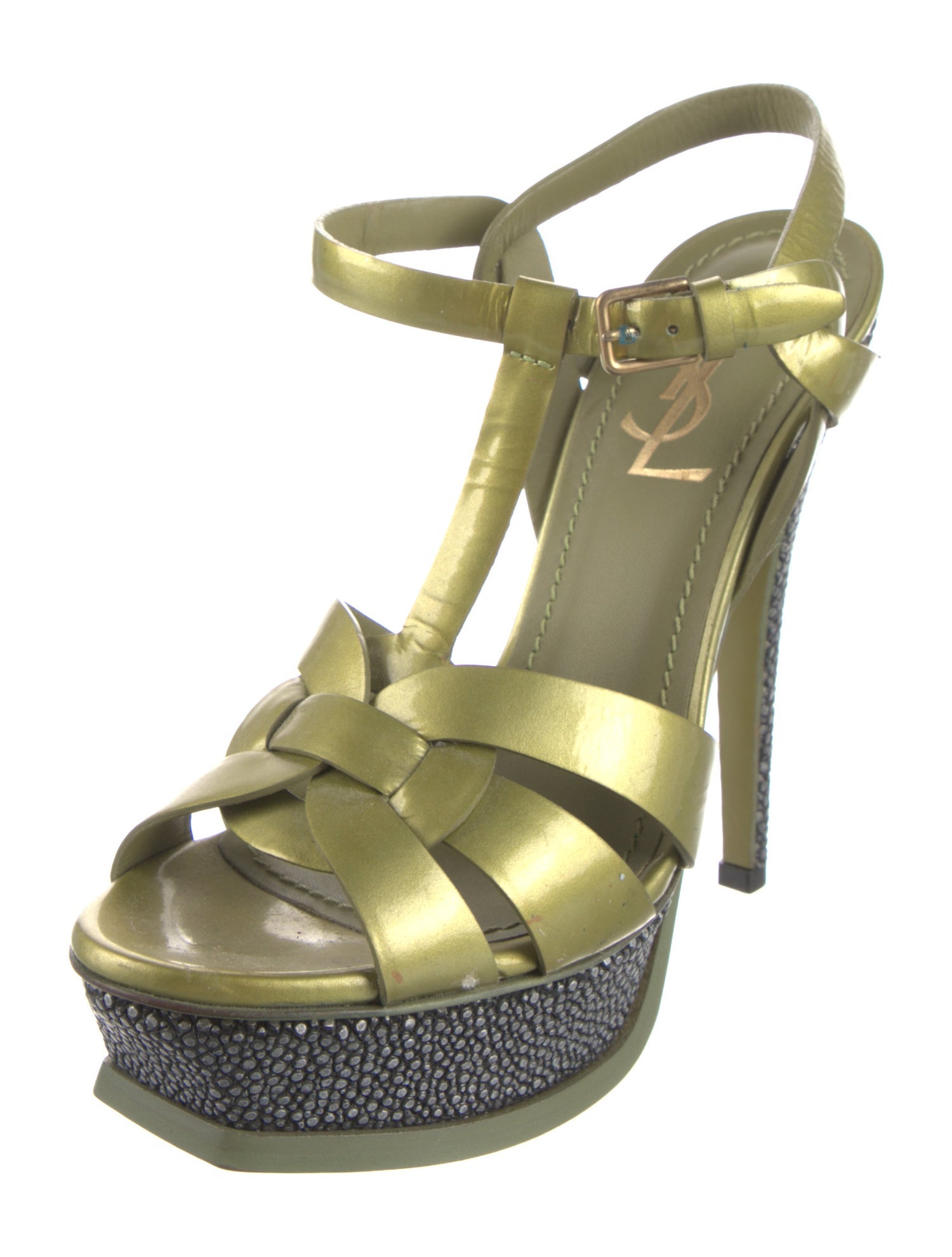 Yves Saint Laurent Leather T-Strap Pumps