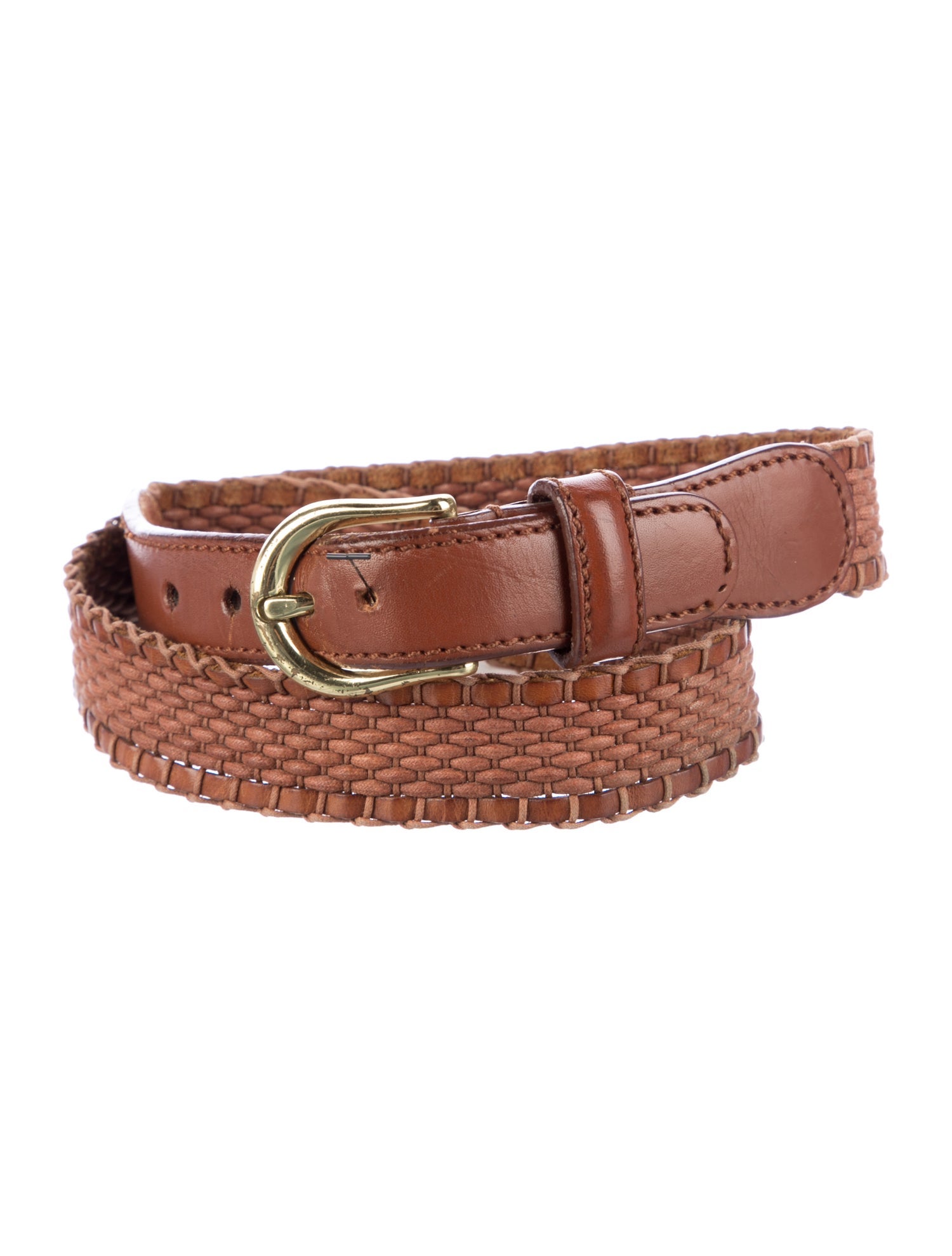 Bally Canvas Leather Trim Embellishment Belt