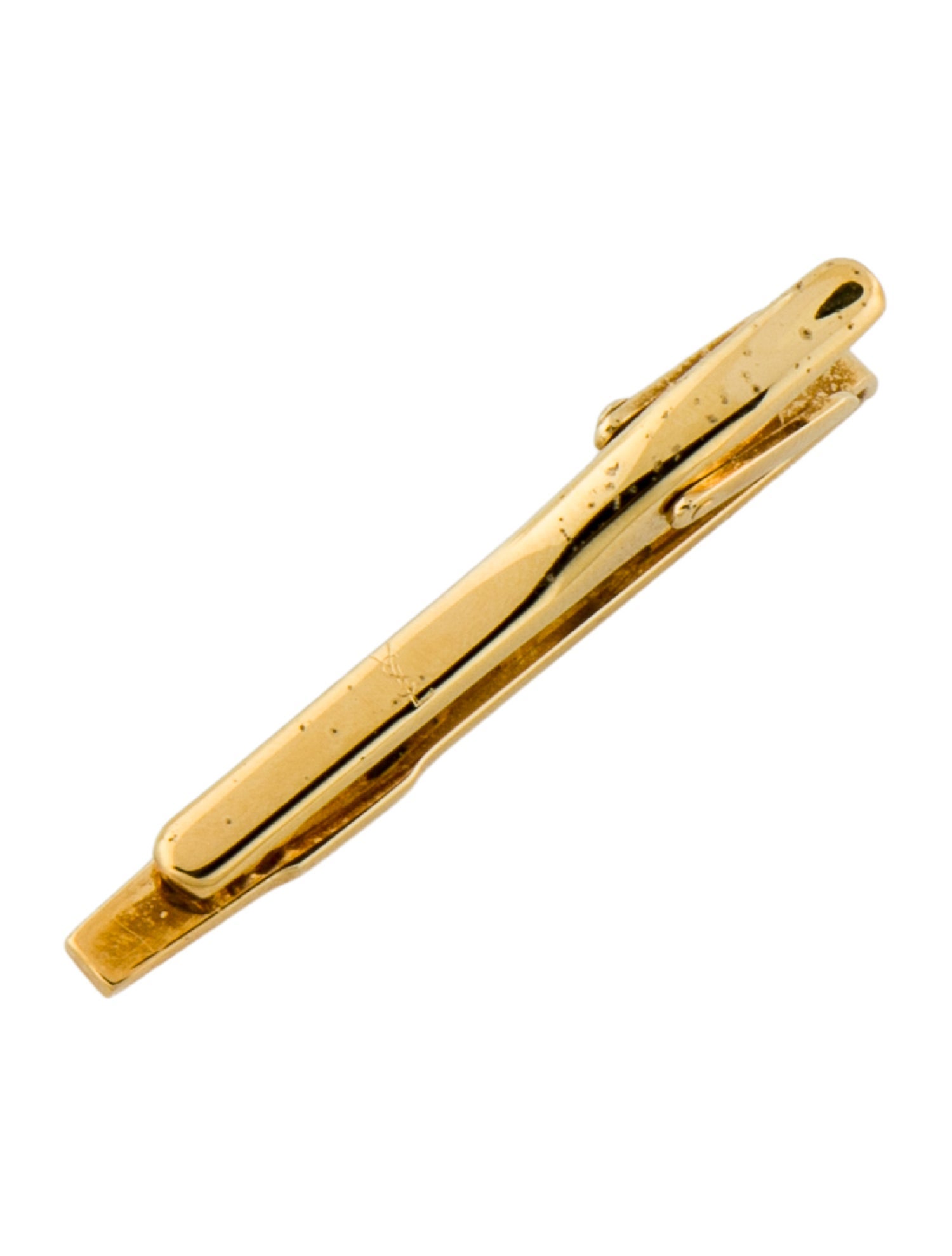 Yves Saint Laurent Two-Tone Logo Tie Clip