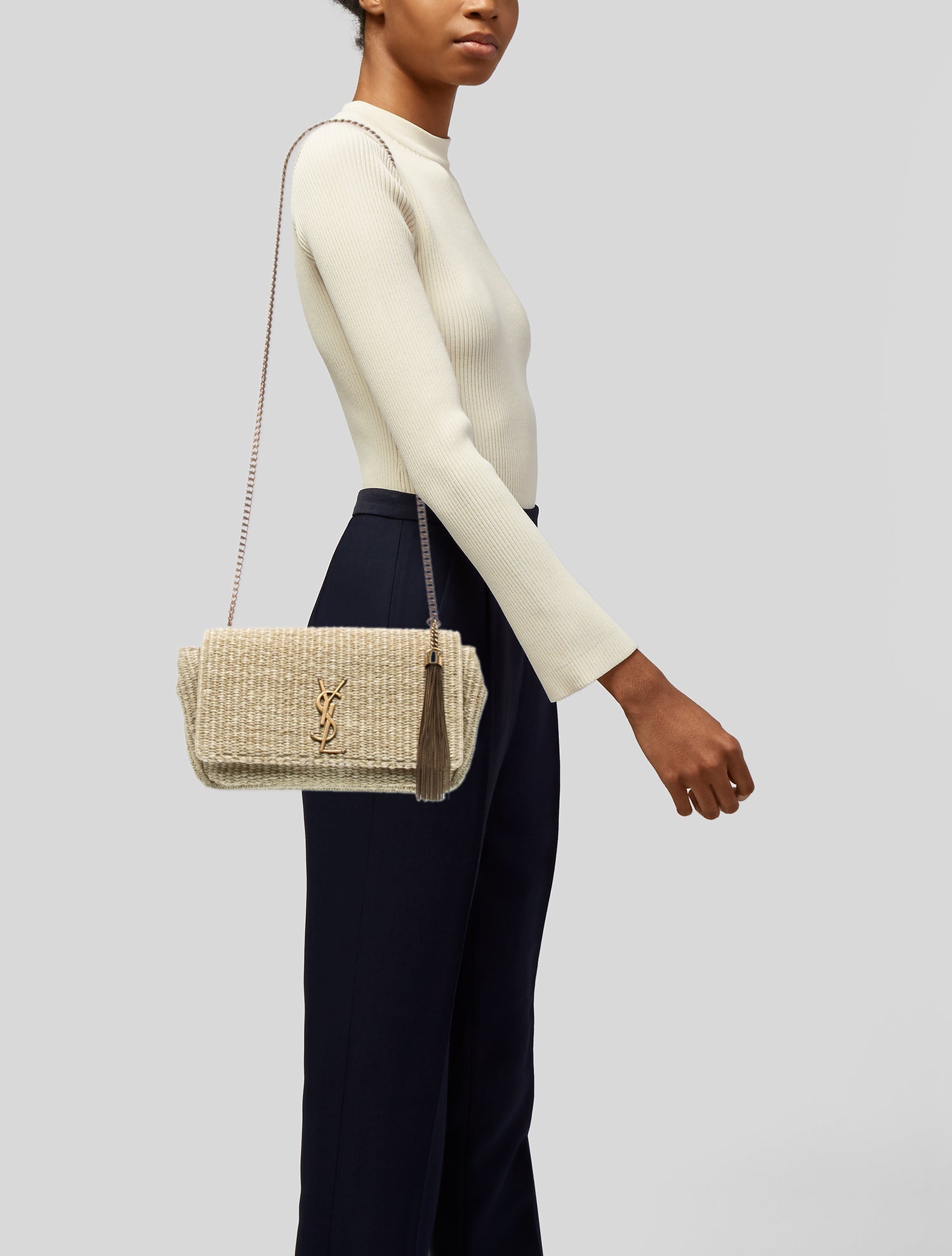 Saint Laurent Raffia Kate