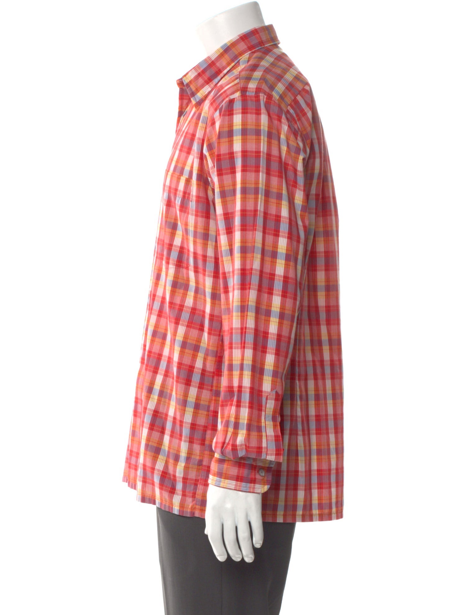 Yves Saint Laurent Plaid Print Long Sleeve Shirt