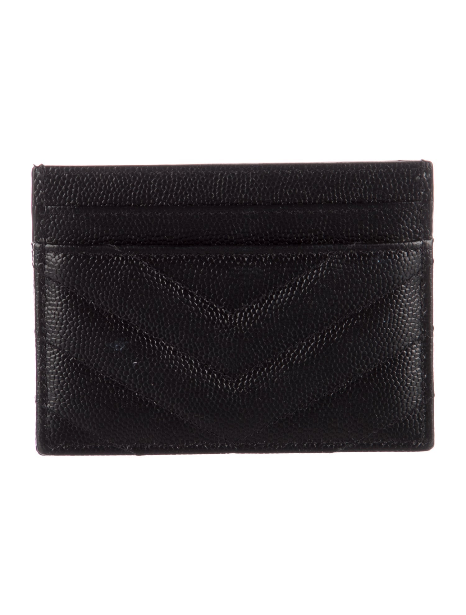 Saint Laurent Signature Logo Leather Card Holder