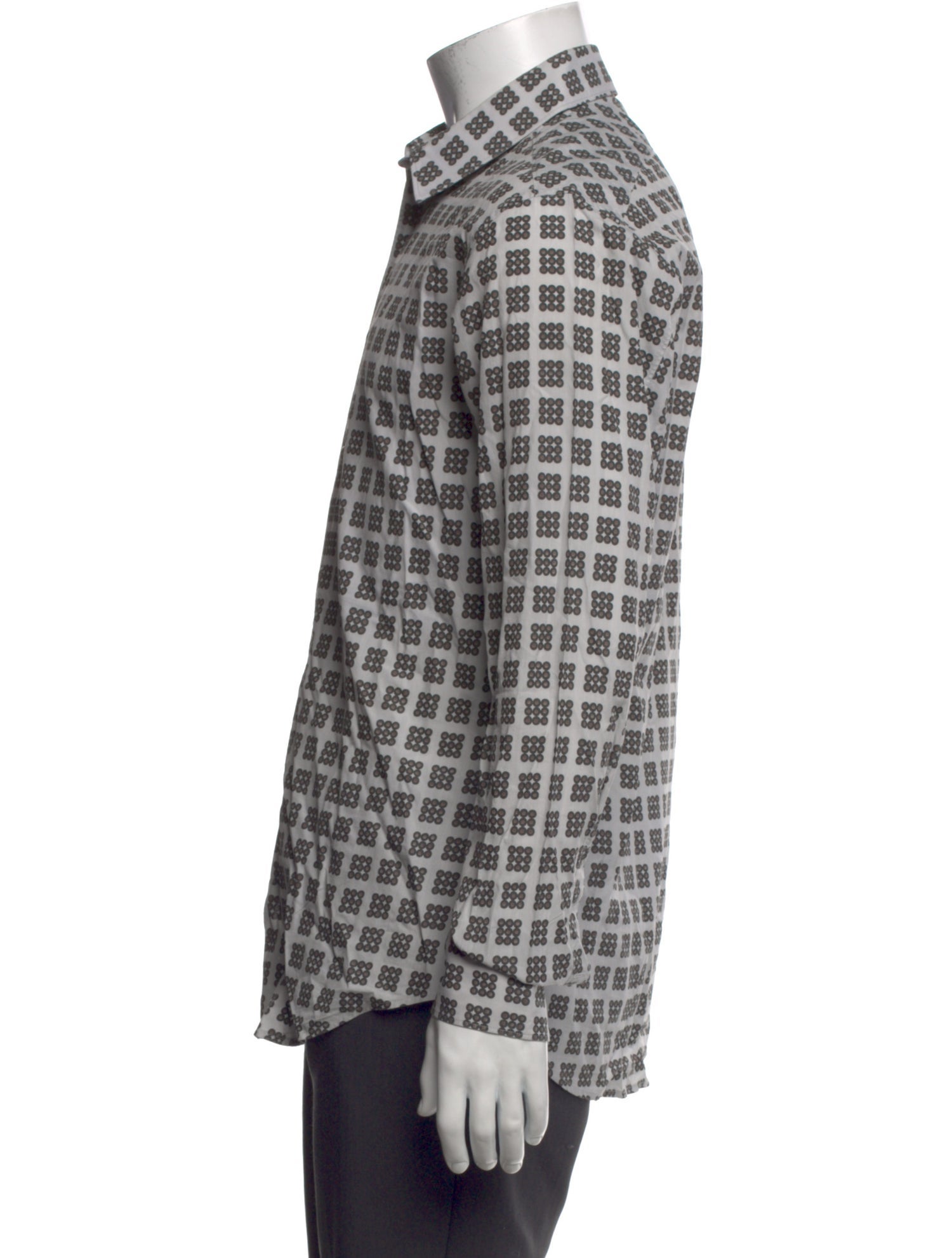 Yves Saint Laurent Plaid Print Long Sleeve Shirt