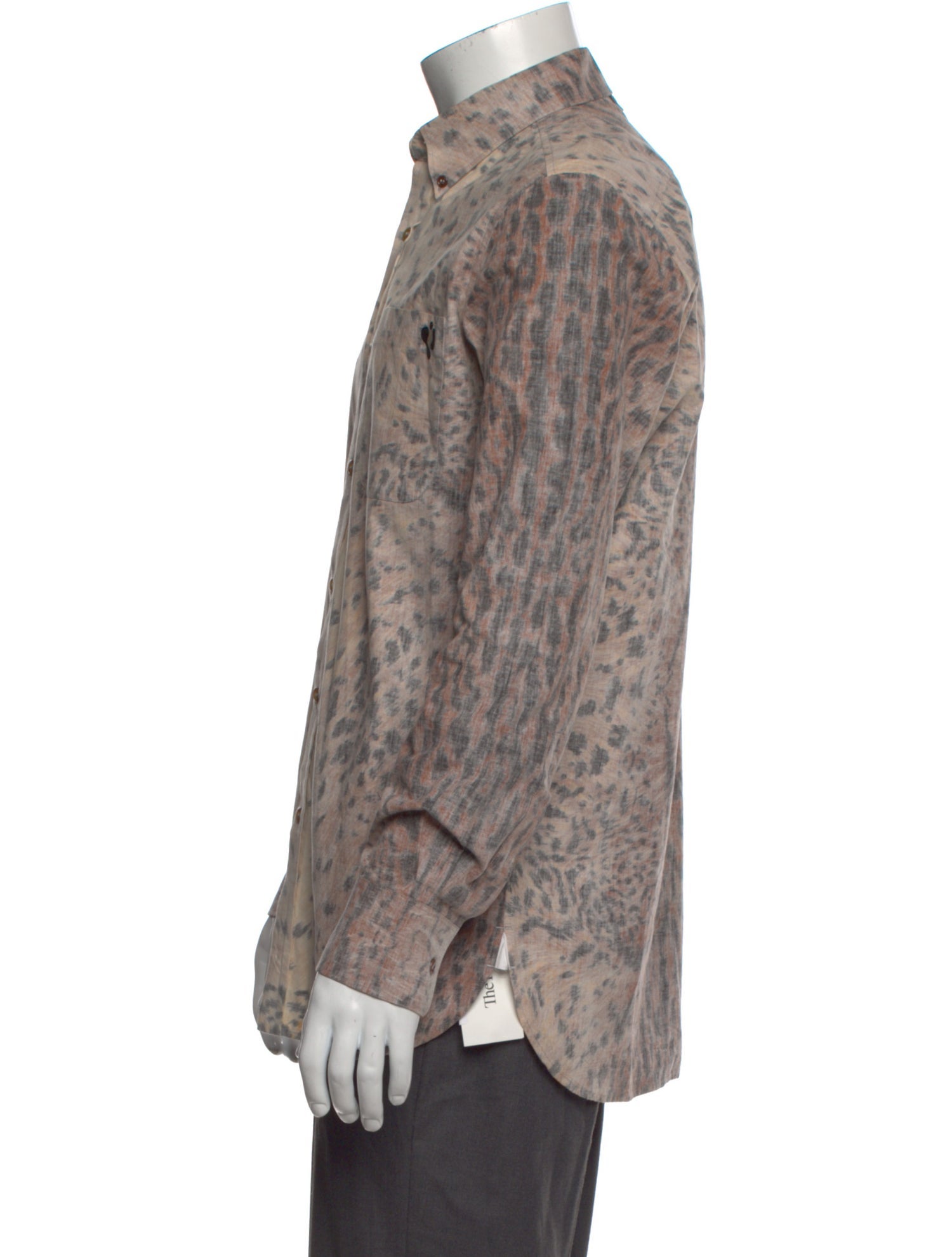 Yves Saint Laurent 2012 Animal Print Dress Shirt