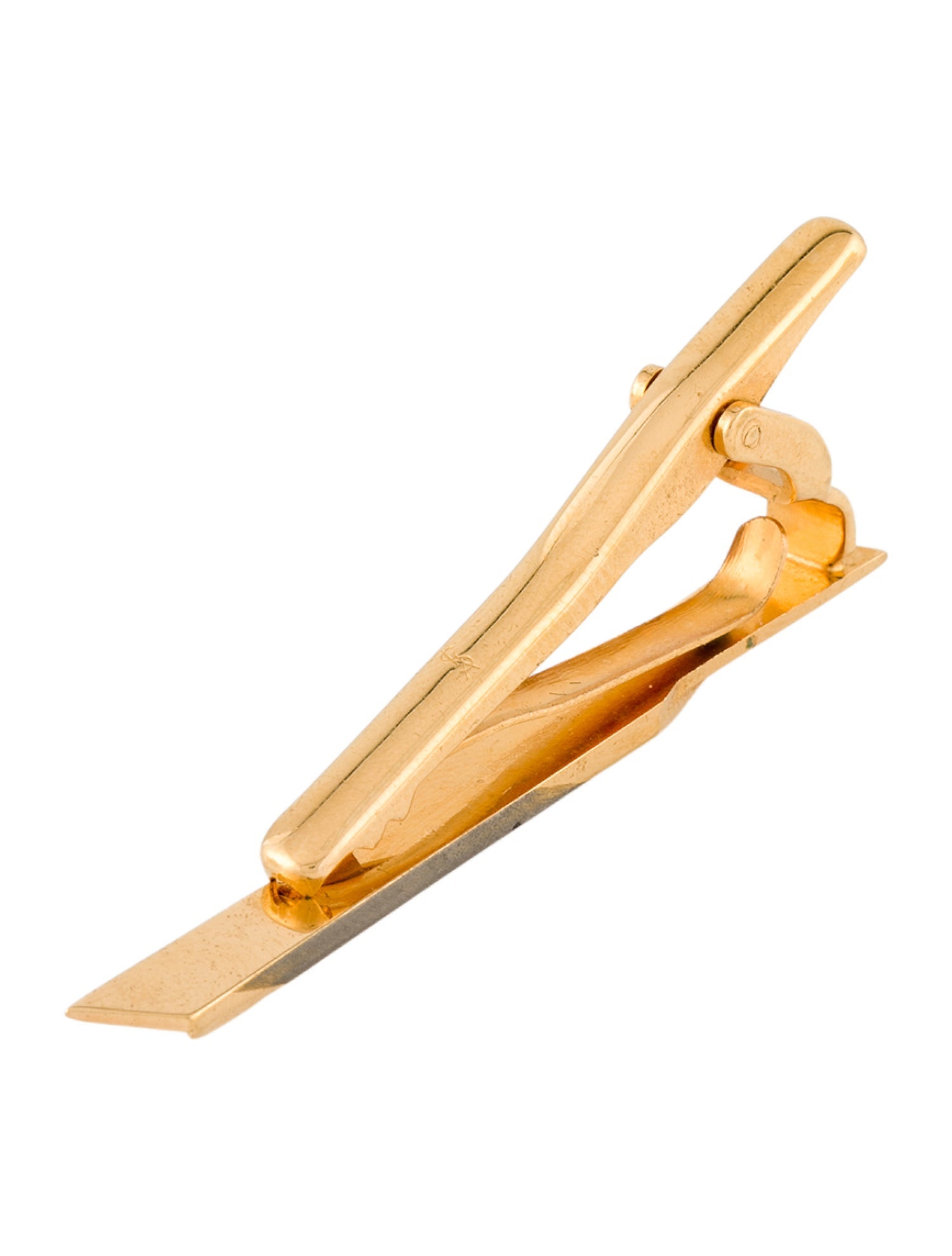 Yves Saint Laurent Vintage Two-Tone Logo Tie Clip
