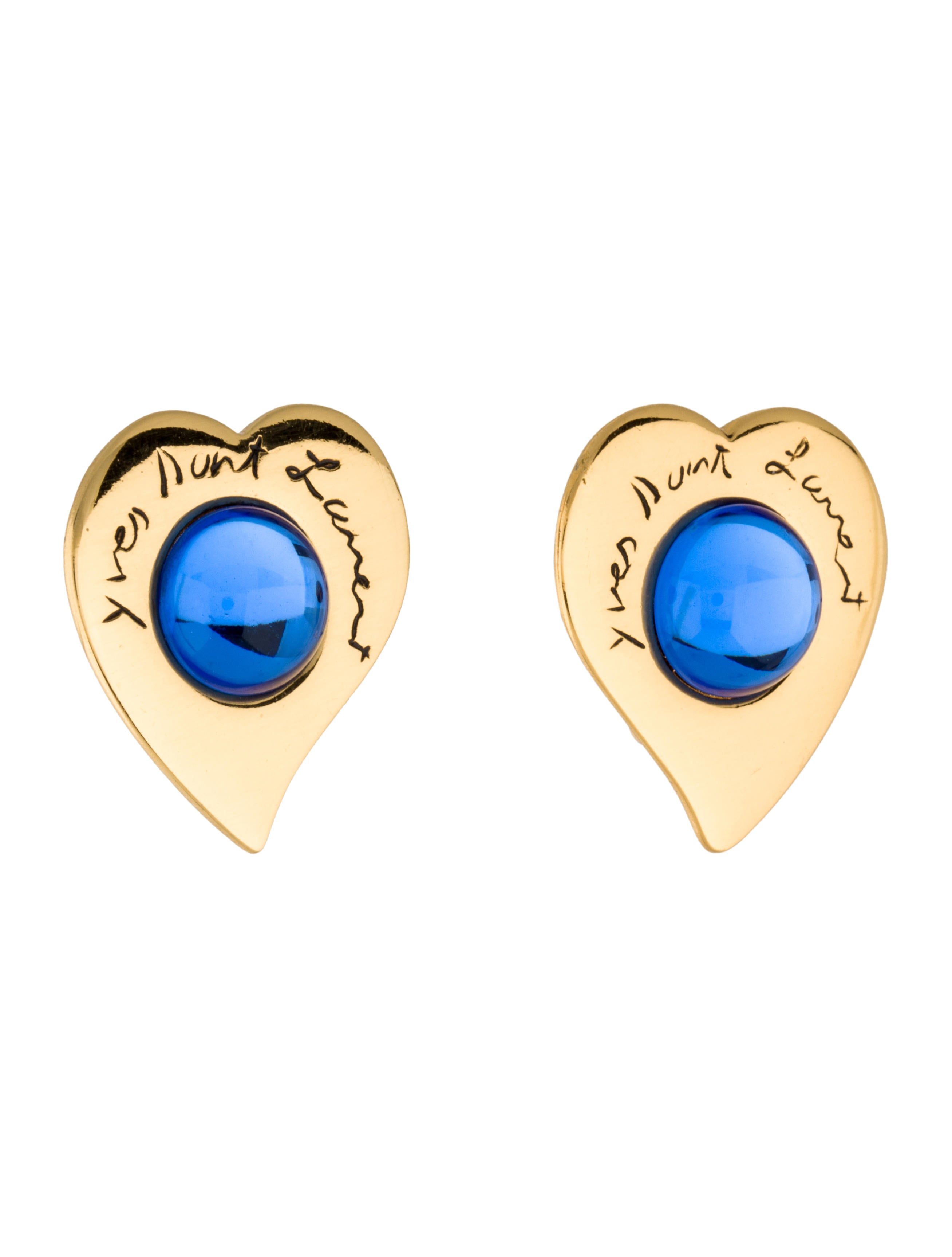 Yves Saint Laurent Glass Heart Earrings Earrings YVE41080 The