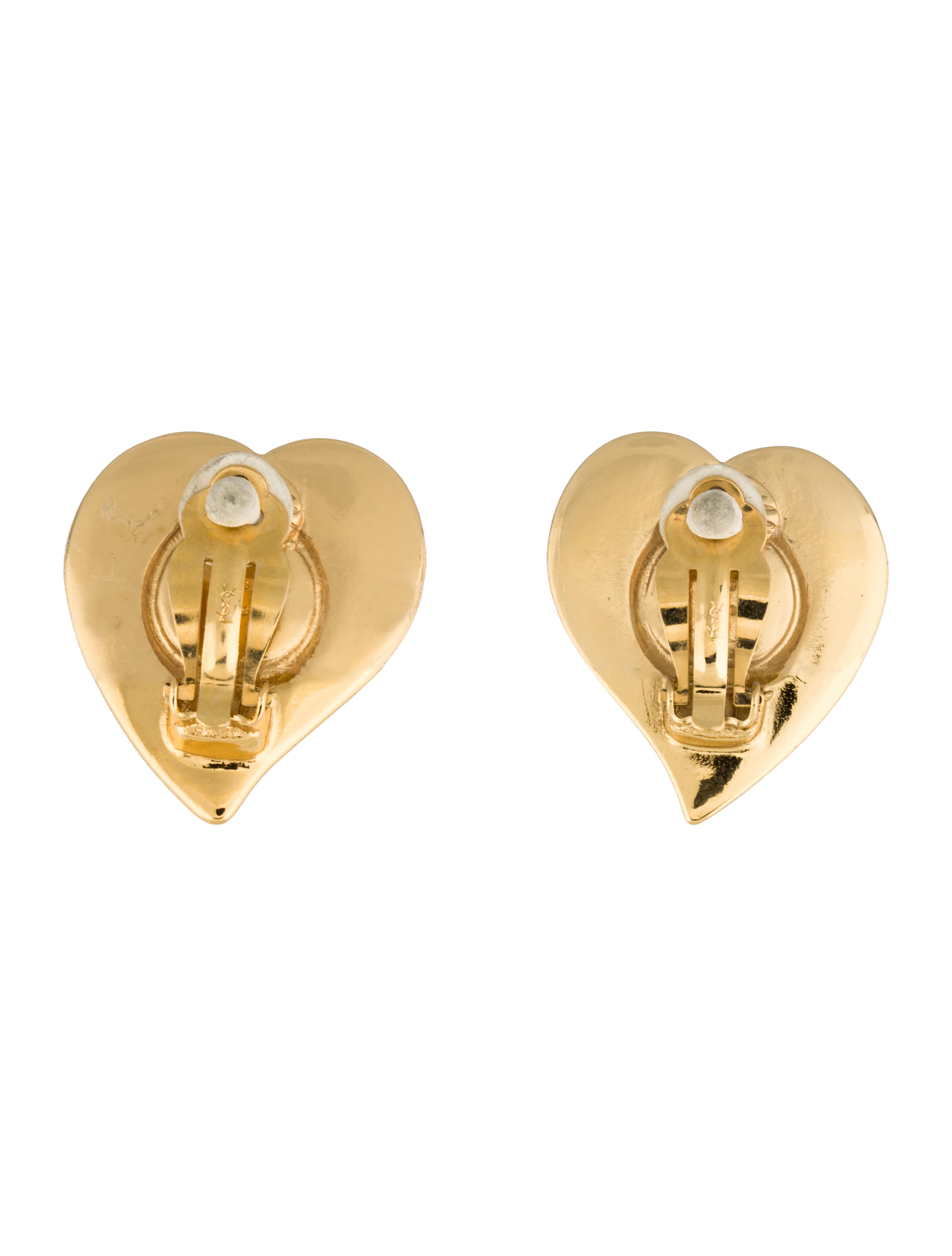 Yves Saint Laurent Glass Heart Earrings Earrings YVE41080 The