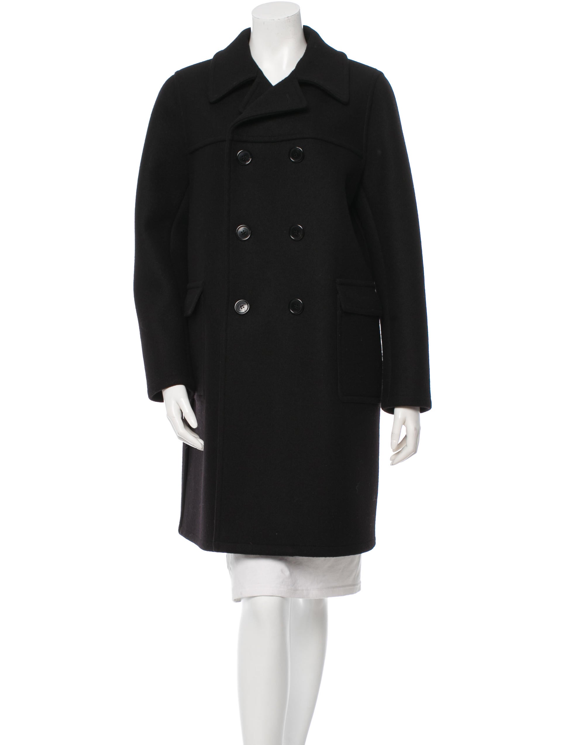 Yves Saint Laurent DoubleBreasted Wool Coat Clothing YVE42981