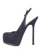 Yves Saint Laurent Suede Slingback Platform Pumps