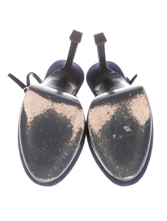 Yves Saint Laurent Suede Slingback Platform Pumps