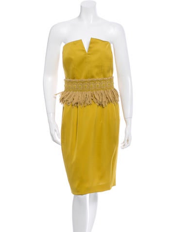 Yves Saint Laurent Silk Strapless Dress