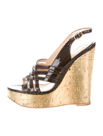leather slingback wedges