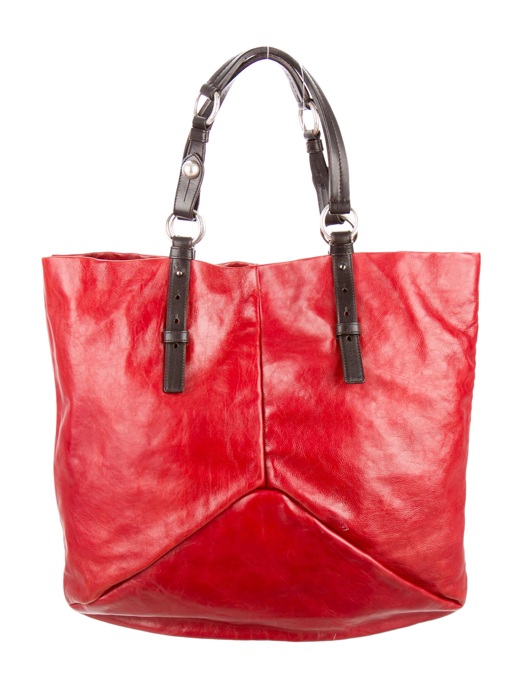 Yves Saint Laurent Leather TwoTone Tote Handbags YVE45884 The