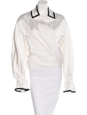 Yves Saint Laurent Ruffle-Trimmed Long Sleeve Top