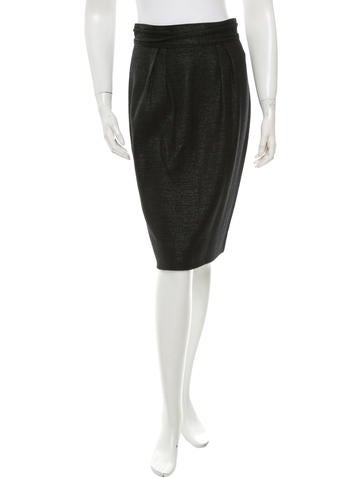 Yves Saint Laurent Pleated Pencil Skirt