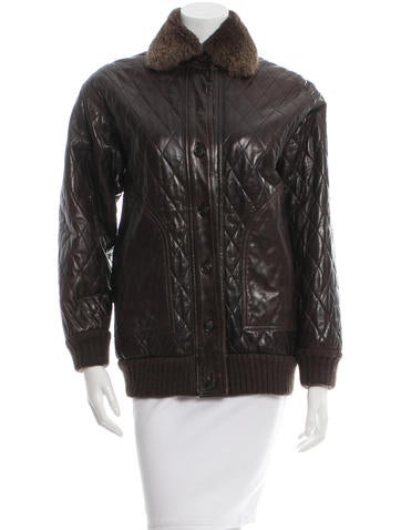 Yves Saint Laurent Fur-Trimmed Quilted Jacket