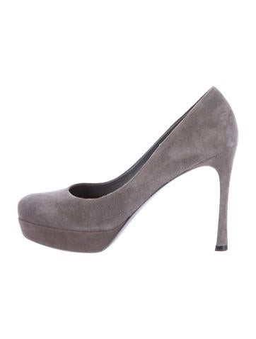 Yves Saint Laurent Tribute Suede Platform Pumps