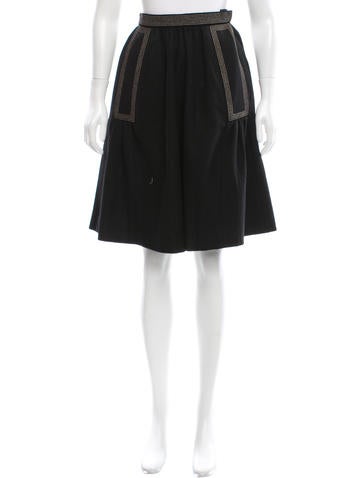 Yves Saint Laurent Wool A-Line Skirt