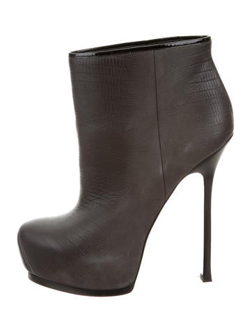 Yves Saint Laurent Embossed Ankle Boots