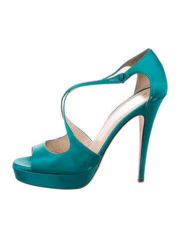Yves Saint Laurent Satin Platform Sandals