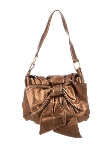 Yves Saint Laurent Metallic Leather Bow Shoulder Bag