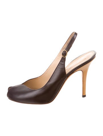 Yves Saint Laurent Leather Slingback Pumps