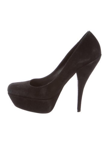 Yves Saint Laurent Suede Platform Pumps