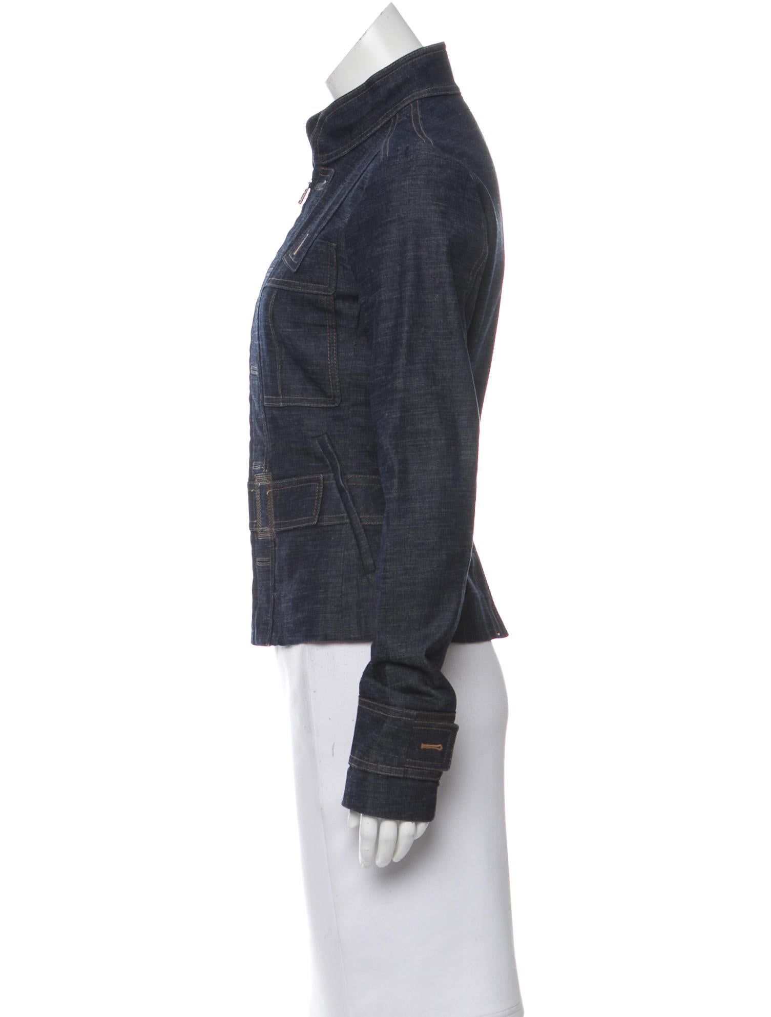 Yves Saint Laurent Denim ZipUp Jacket Blue Jackets, Clothing