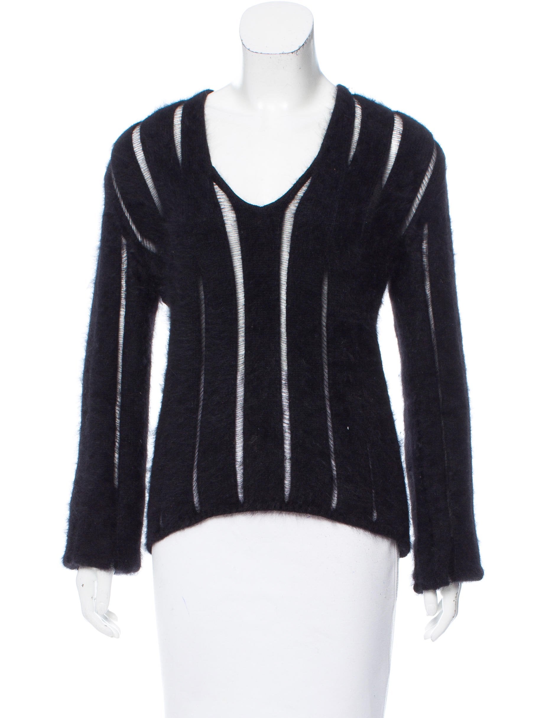 Yves Saint Laurent Angora V-Neck Sweater - Clothing - YVE69281 | The ...